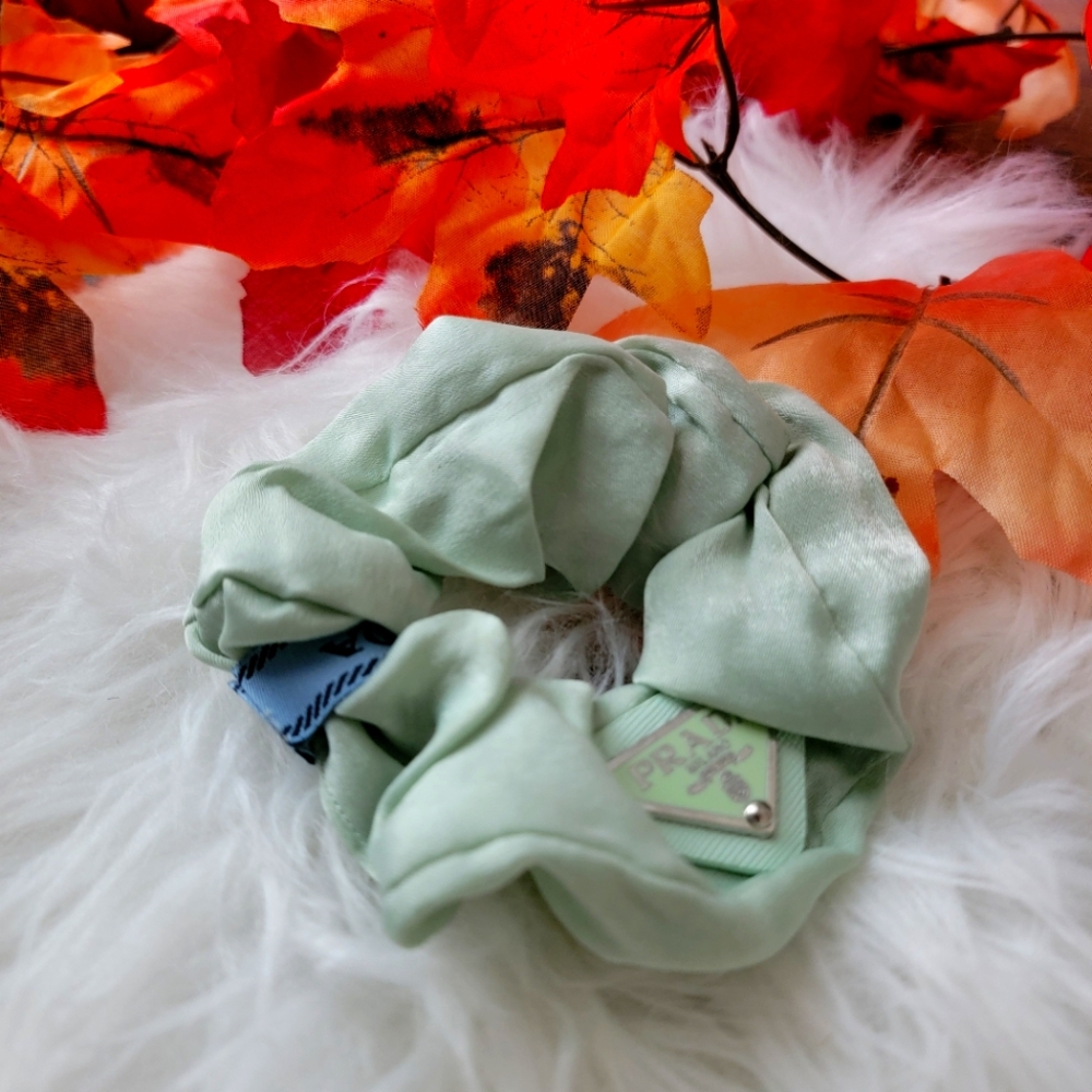 Last One! Elegant Mint Green Satin Silk Hair Tie